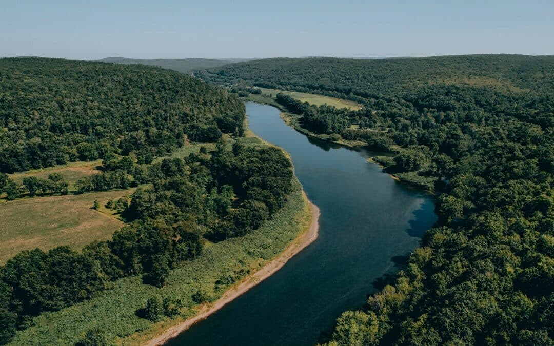 Overhead view of Delaware River