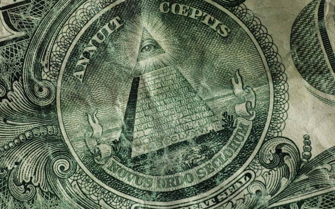 Zoom in on US One Dollar Bill