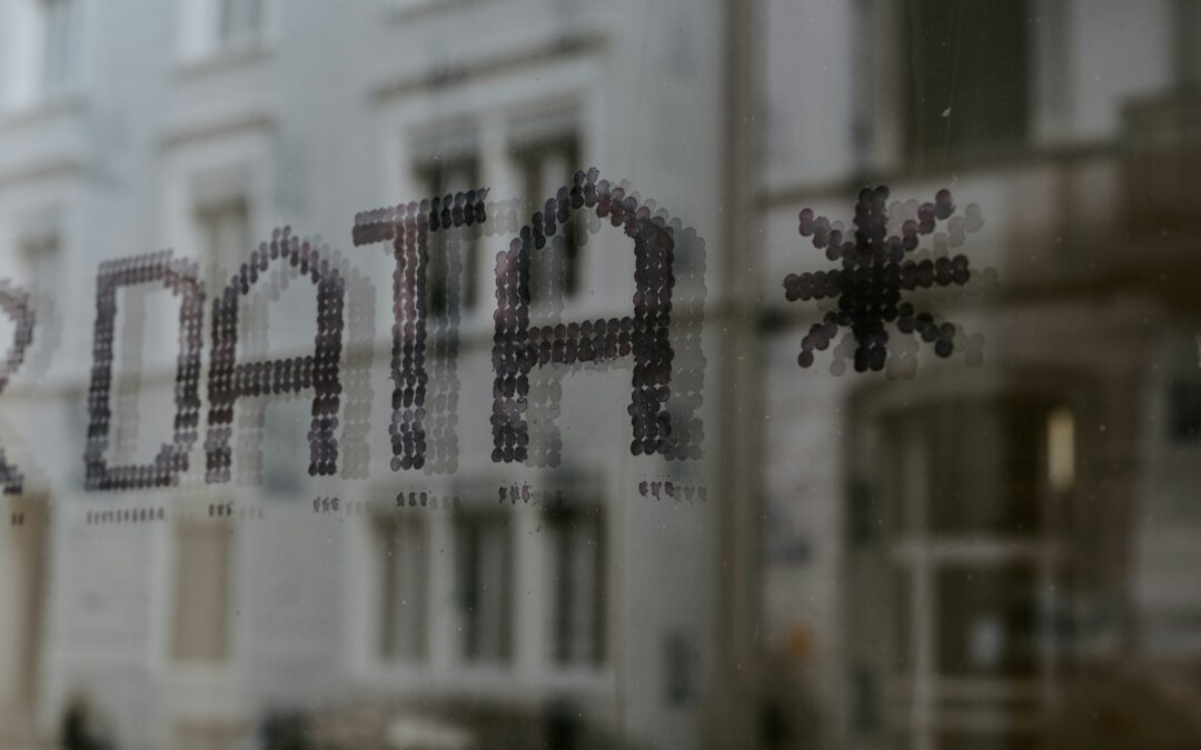 Photo of Data written on window with dots